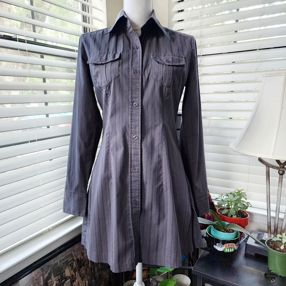 New York & Company Long Sleeve Dress - Purple